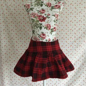 Tripp NYC Red and Black Plaid Mini-Skirt